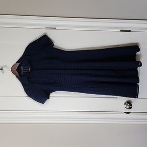 Chetta B Navy Knee Length Shirt Dress Size 4